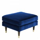 Henry Footstool by Christiane Lemieux Navy Blue Velvet The footstool with its fibre fill provides