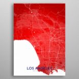 Los Angeles Metropolitan Topography Map Large Vivid Metal Mounted Map Neatly Organises Urban Sprawls
