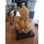 Clear Resin Quartz Points Cluster On Stand Objet d Art 30 x 30 x 49cm