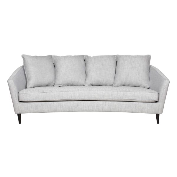 Monroe Three Seater Linen Sofa – Grey By Christiane Lemieux A Curved, Soft Rounded Back For Extra - Image 2 of 3