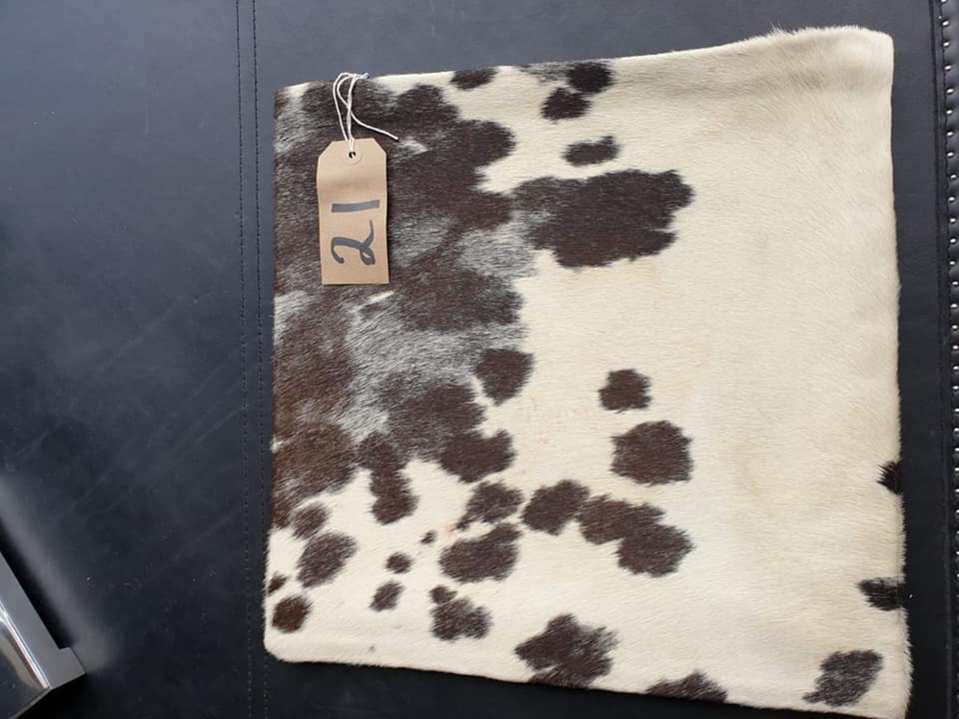 Cushion Cowhide Leather Cushion Cover 100% Natural Hide Handmade Cover (Style PR435 x1) 35cm RRP £