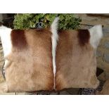 Cushion - 4 X Springbok Cushions Handcrafted Genuine Springbok Hide Cushion 40x30x15cm RRP £625