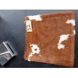Cushion Cowhide Leather Cushion Cover 100% Natural Hide Handmade Cover (Style PR435 x1) 35cm RRP £