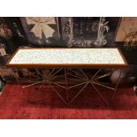 Starburst Console Table Rosewood Table Frame With Terrazzo Top Inlay And Nickel Frame Legs 138 x