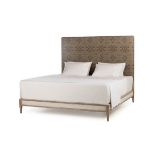 Vitrine Bed UK King ( Mattress Not Supplied Slender Wood Frame King Size Bed With Unique Headboard