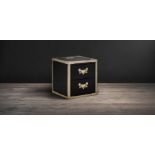Cumberland Side Table Old Saddle Black Leather and Brass Echoes Of Empire Are Brought To Life In