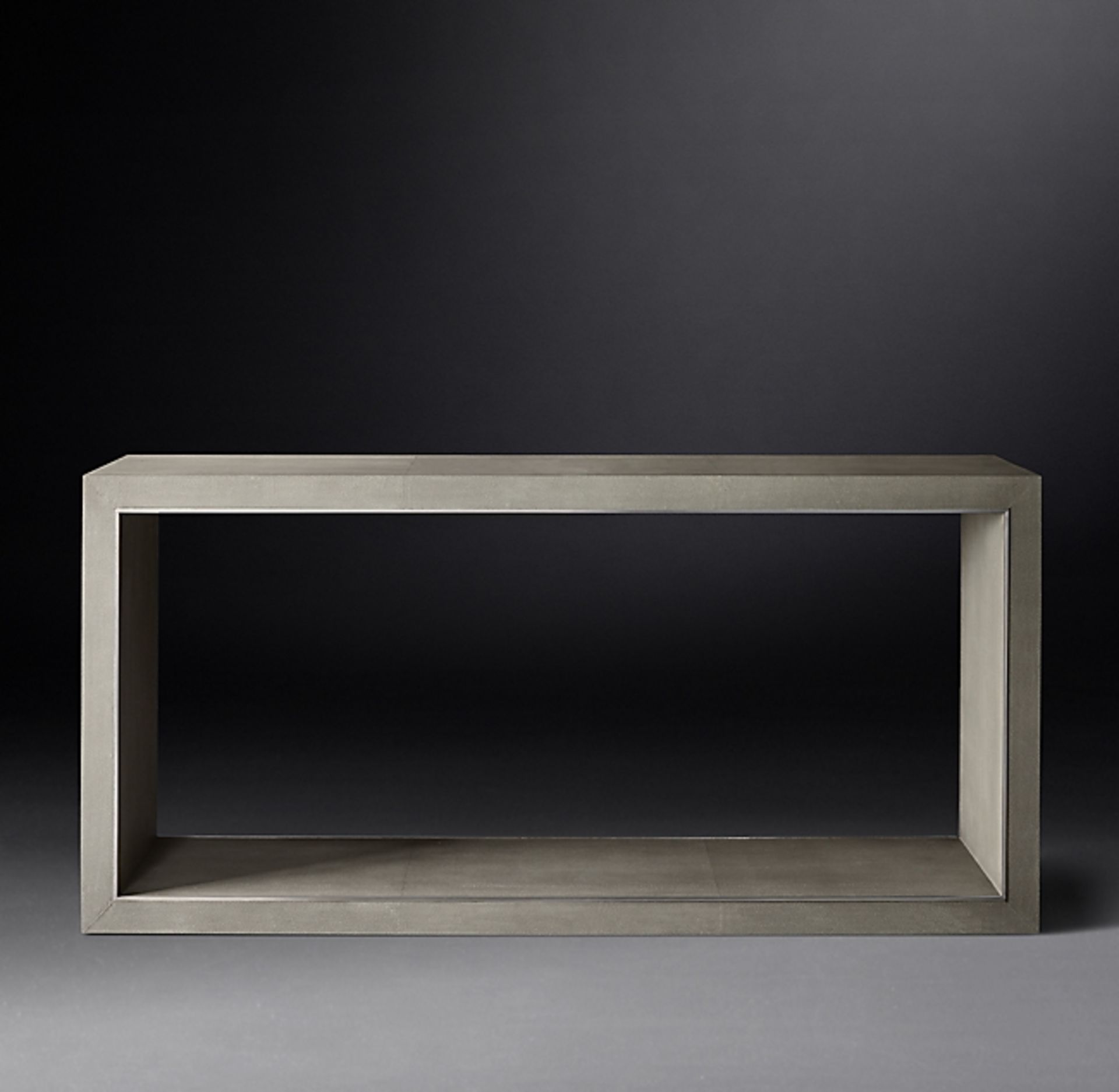 Cela Grey Shagreen Console 48” Table Crafted of shagreen-embossed leather with the texture, pattern