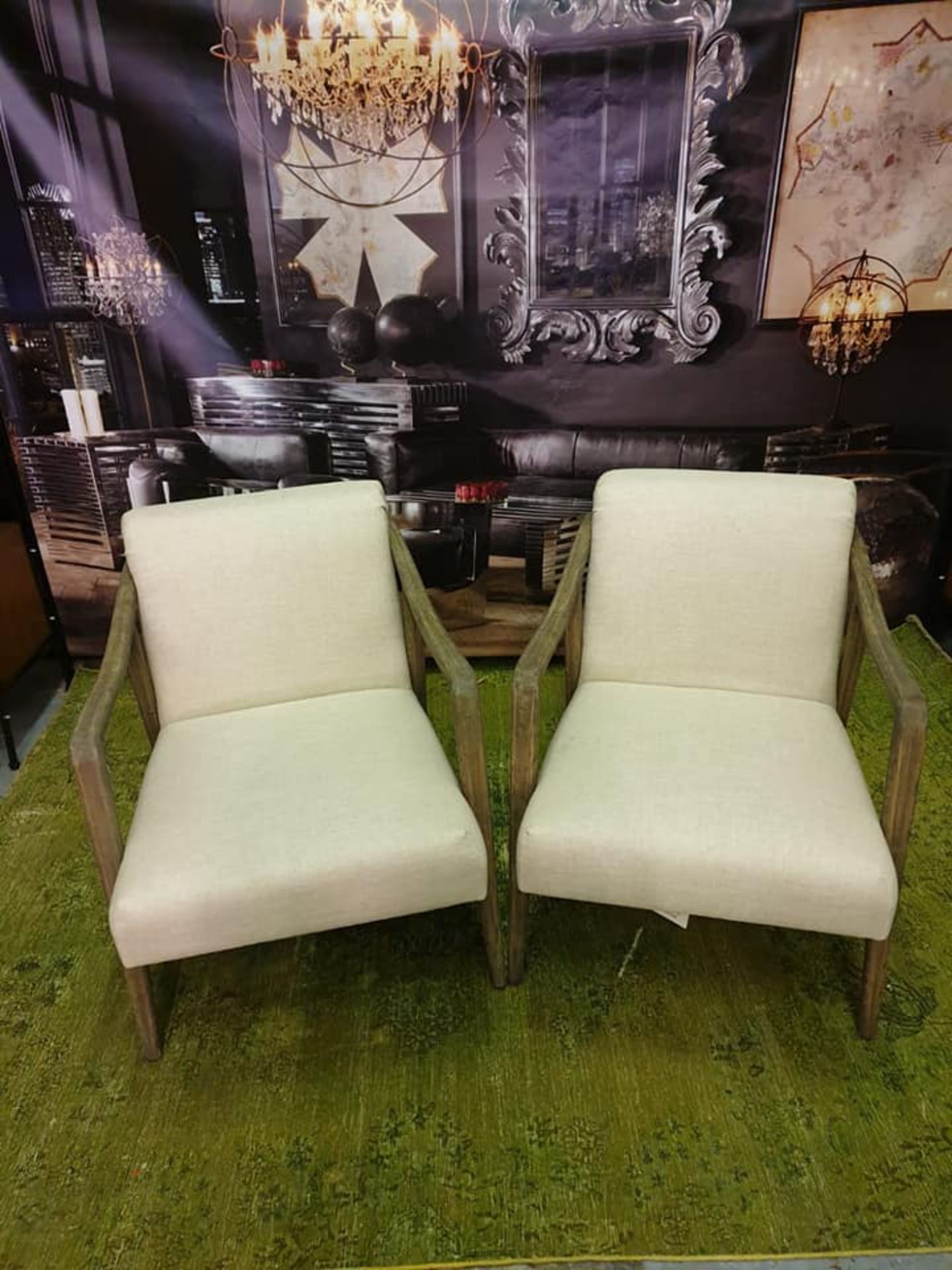 A pair of Alton Natural Ecru Linen Chairs The Alton chair is a classic and sophisticated weathered - Image 3 of 5