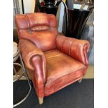 Timothy Oulton Chair London Lounge Club Chair Vagabond Red 86x104x92cm RRP £ 3165