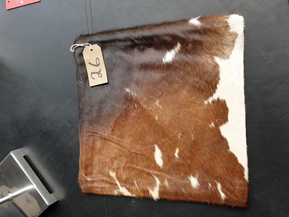 Cushion Cowhide Leather Cushion Cover 100% Natural Hide Handmade Cover (Style PR435 x1) 35cm RRP £