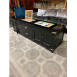 Eiccholtz Tv Cabinet Military Waxed Black Finish Inspired From When Furniture Was Hauled Across