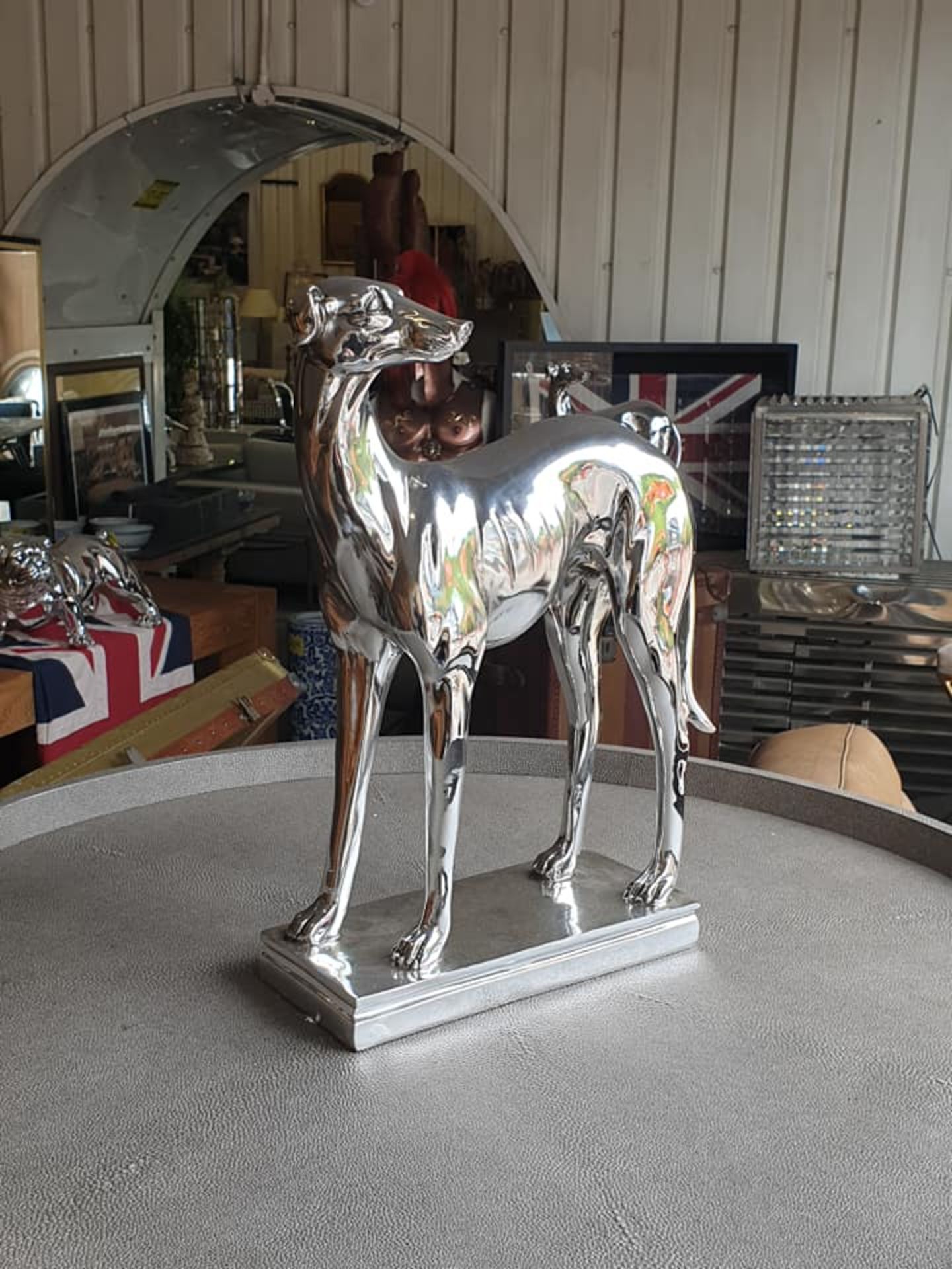 Large Electroplated Greyhound This unique aesthetically pleasing electroplated bulldog is perfect