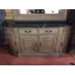 Paris Flea Market Credenza Sideboard With Black Marble Top Reminiscent to vintage pieces found in