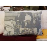 Cushion Sporting England individually hand dyed onto 100% cotton fabric, each part hand sewn