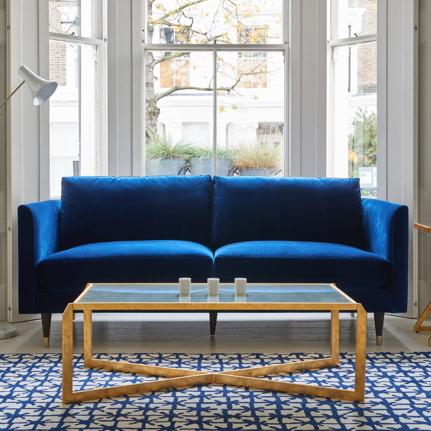 Henry Three 2 Seater Velvet Sofa – Navy Blue Henry by Christiane Lemieux is a contemporary sofa with - Image 2 of 3