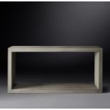 Cela Grey Shagreen Console 48” Table Crafted of shagreen-embossed leather with the texture,