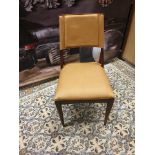 Starbay Side Chair camel leather and walnut dining chair sleek design equally at home in