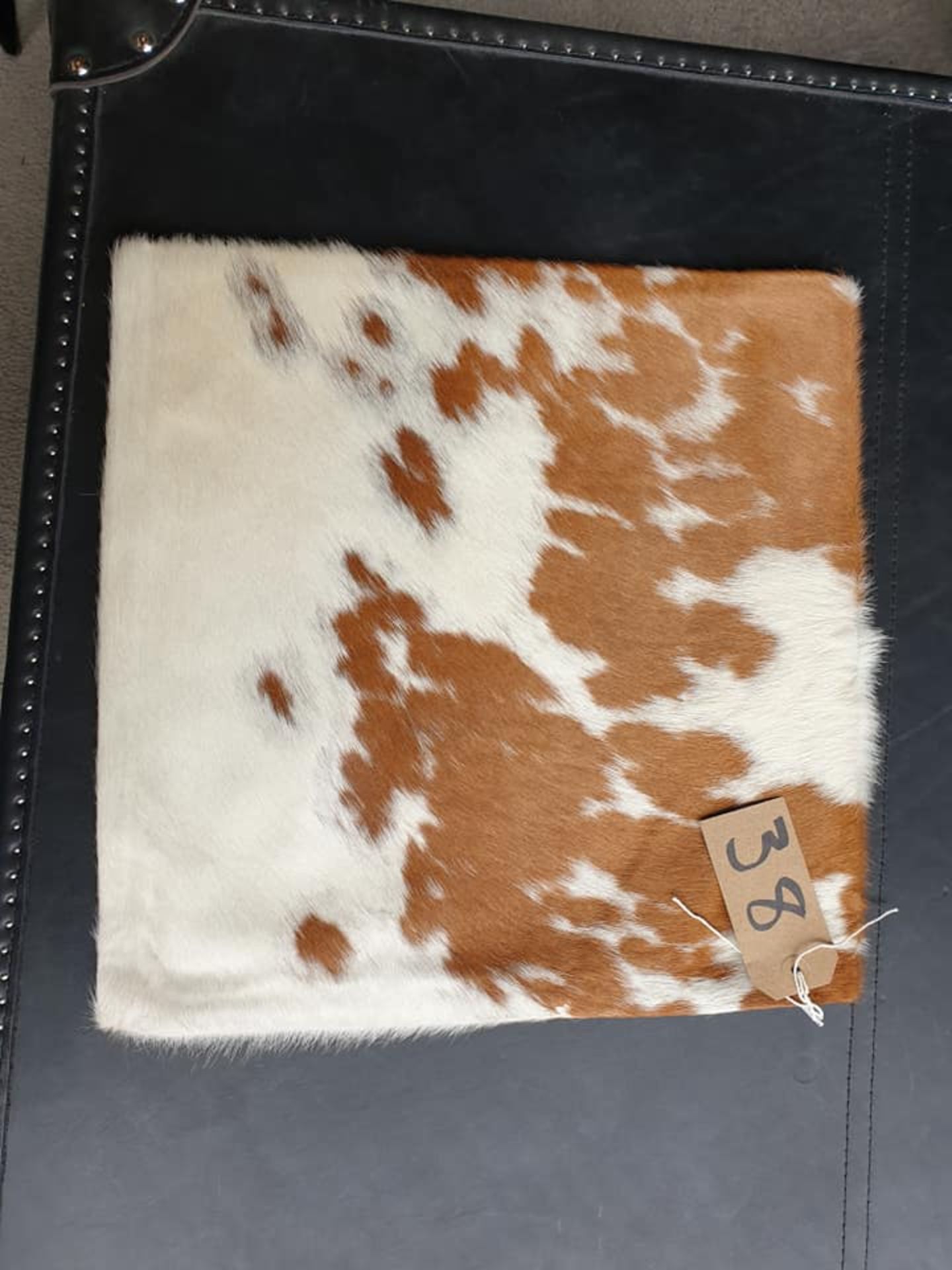 Cushion Cowhide Leather Cushion Cover 100% Natural Hide Handmade Cover (Style PR435 x1) 35cm RRP £