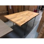 Dining Table Handcrafted from offcuts of Genuine English Reclaimed Timber laid in a graphic