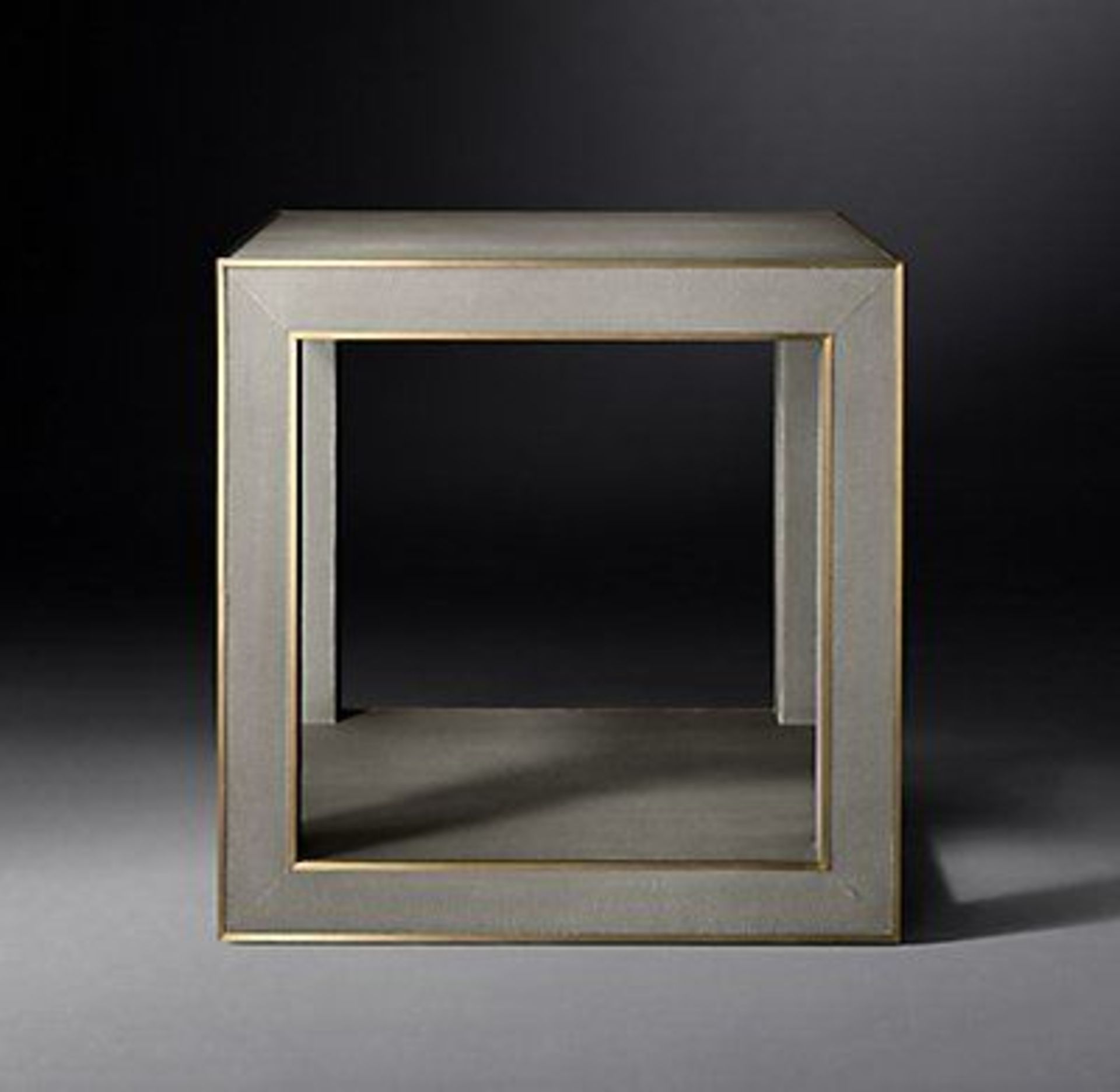 Cela Grey Shagreen Square Side Table Crafted of shagreen-embossed leather with the texture,