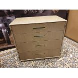 Starbay Sisal 4 drawer chest with brass inlay and leather strapping work of celebrated British