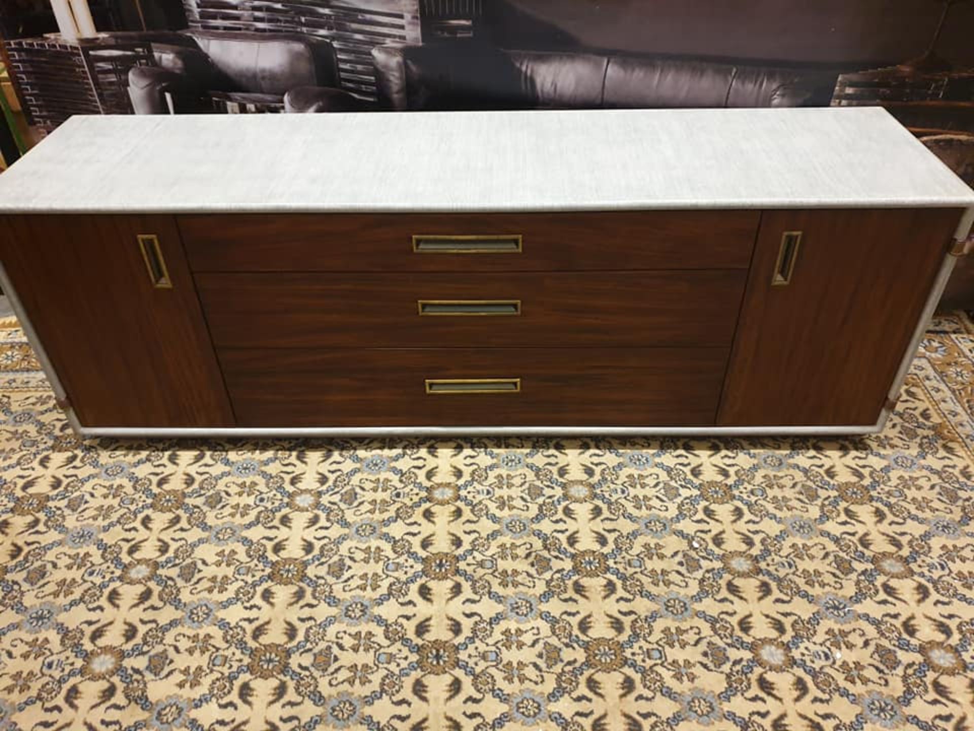 Starbay Shagreen and Acacia Walnut 2 door 3 drawer cabinet functional with boundless character and - Image 2 of 9