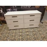 Starbay Natural Walnut and Sisal 6 drawer chest with brass inlay and leather