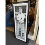 Timothy Oulton Sporting Footballer Right Art with glass and heavy frame 161 x 64 cm