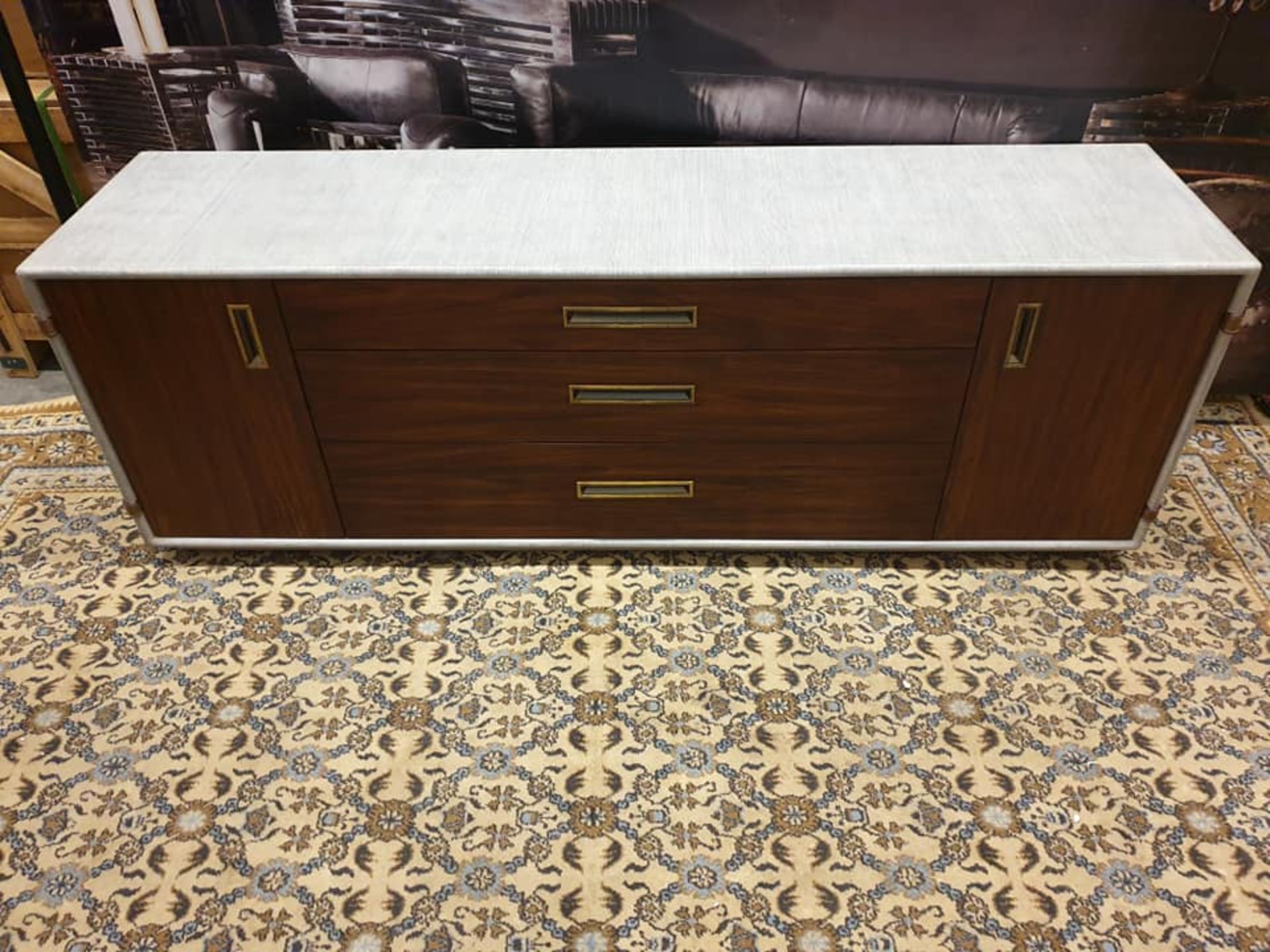 Starbay Shagreen and Acacia Walnut 2 door 3 drawer cabinet functional with boundless character and - Image 4 of 9