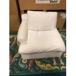 New Howard Sectional Washed Linen Corner Sofa 1 Seater Washed White Linen 50 x 90 x 80cm