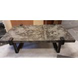 Andrew Martin Garland Coffee Table Rectangle Charcoal Faux Vellum Top Coffee Table With Charcoal