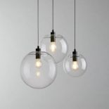 Bud Pendant(UK) Black Single Pendant Light Transparent Glass With Led Bulb Contemporary Industrial