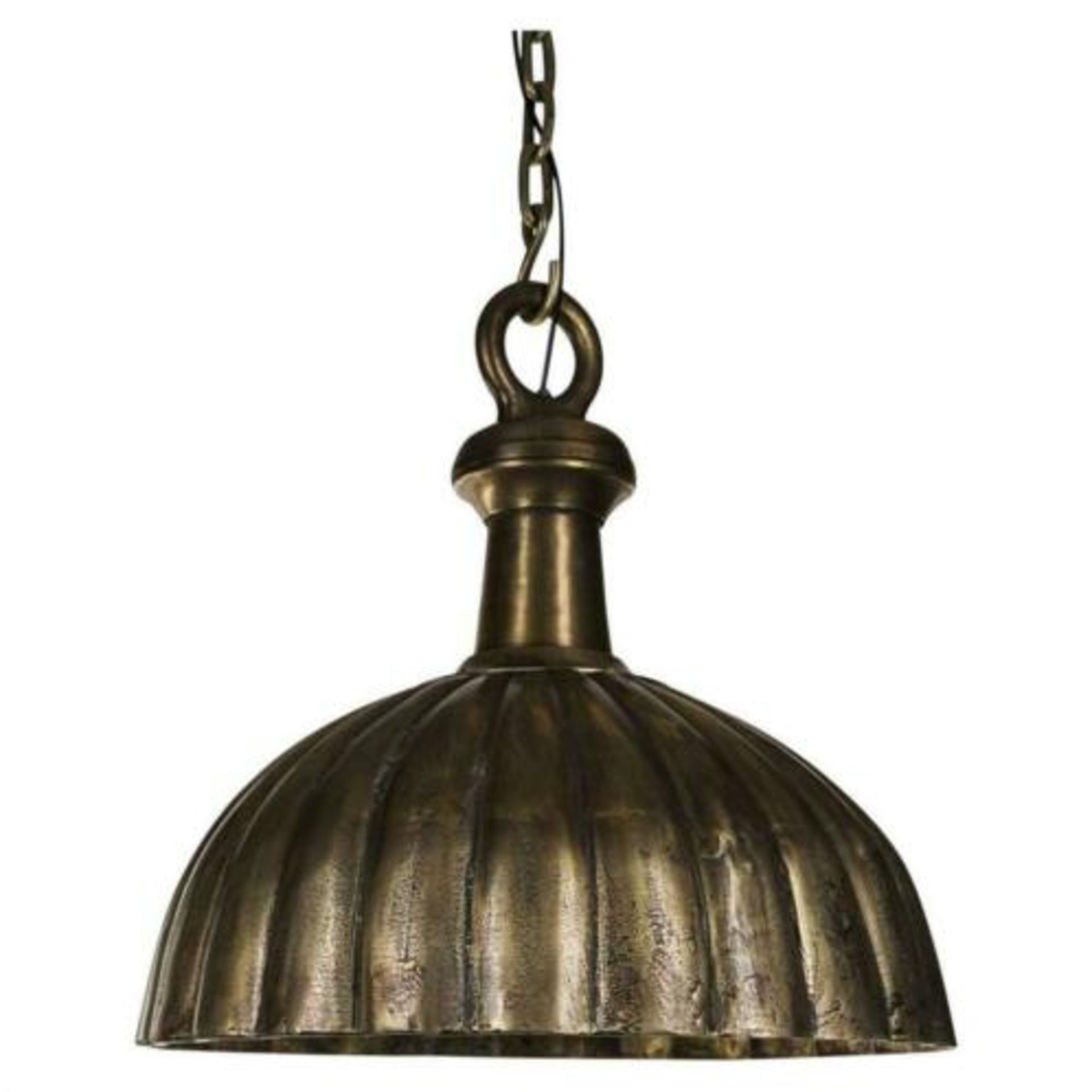 PTMD Aluminium Brass Lamp Hanging Curved M Beautiful Sturdy Aluminium 'Brass Look' Hanging Lamp. The - Image 2 of 2