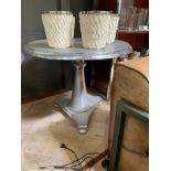 Side Table Mathis Carved Round Top Baluster Pedestal Table Mounted On Triform Base Finished In