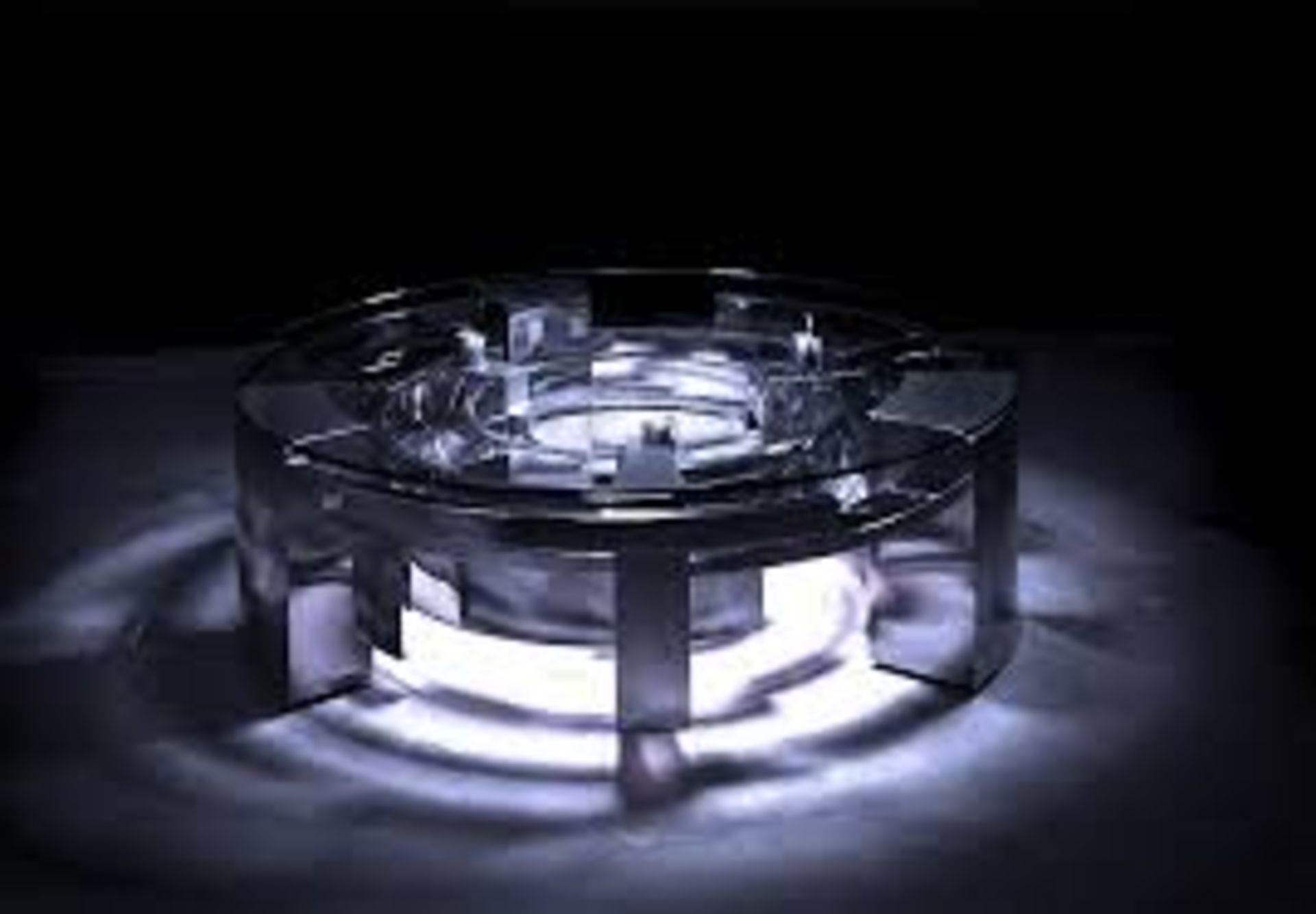 Michael Yeung Vortex Coffee Table Without LED Furnished in Clear Mirror & Shiny Steel Furnished in