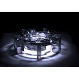 Michael Yeung Vortex Coffee Table Without LED Furnished in Clear Mirror & Shiny Steel Furnished in