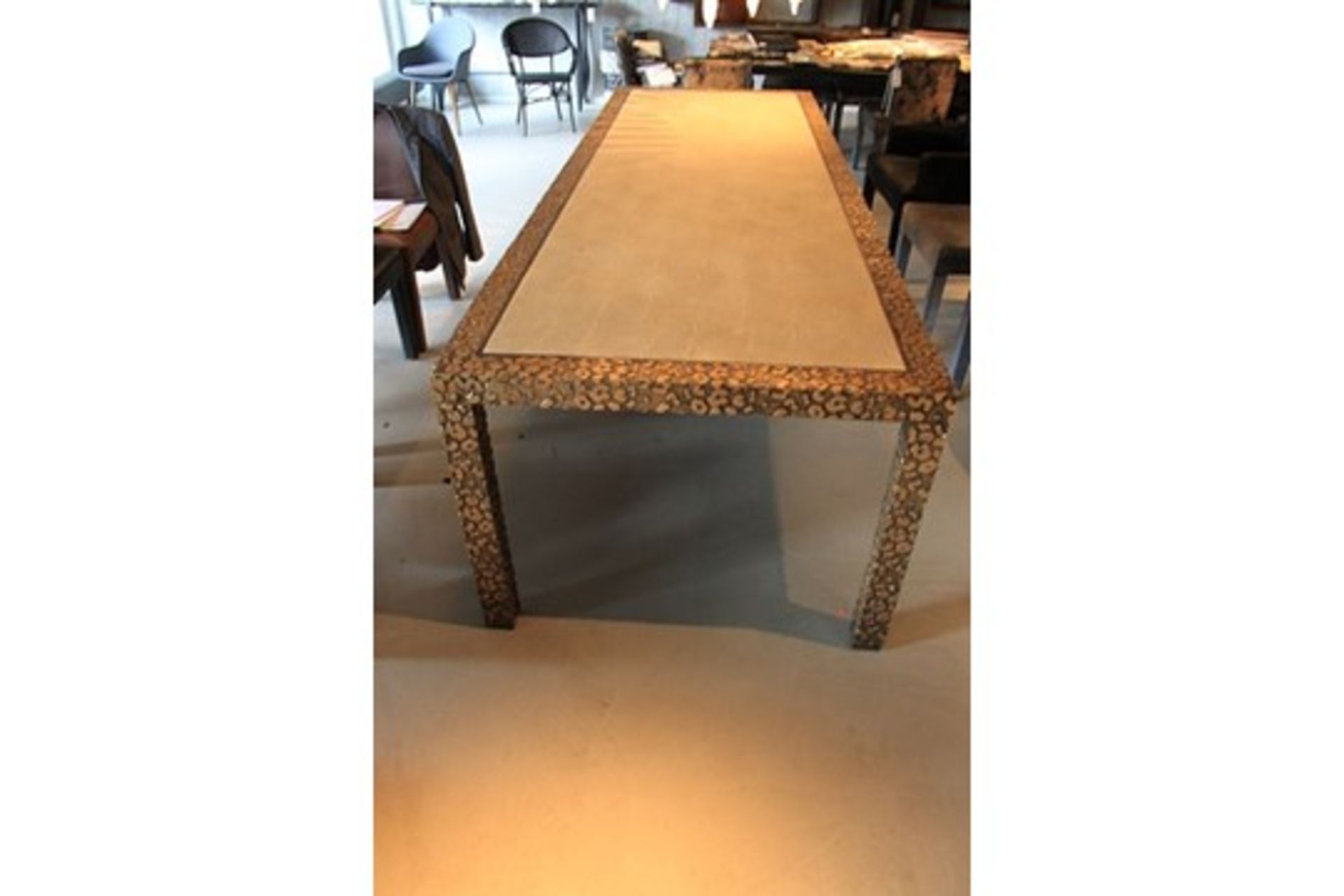 Dining Table Leopard Resin Stingray Forged Iron Powder Coating 300x100x76cm AF Cravt SKU 398403 - Image 2 of 2