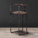 Circuit Bar Stool Wrecked Black Leather Connect with friends over energetic conversation with the