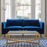 Henry Three 3 Seater Velvet Sofa – Blue Henry by Christiane Lemieux is a contemporary sofa with