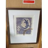 Artwork Framed Graphic Art Print -The Enlarged Print Of An Antique Postage Stamp From Australia