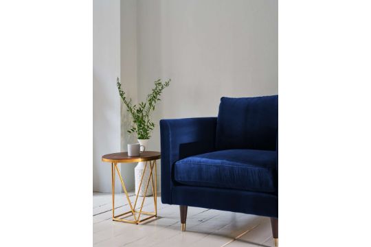 Henry Velvet Armchair Navy Blue Henry By Christiane Lemieux Is A Contemporary Sofa And Armchair - Image 2 of 3