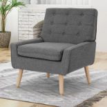 Buttoned Armchair This Elegant Mid-Century Modern Buttoned Armchair Joins Refined Looks With