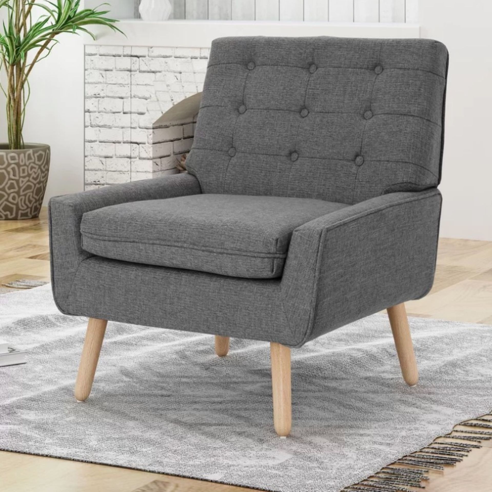 Buttoned Armchair This Elegant Mid-Century Modern Buttoned Armchair Joins Refined Looks With