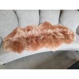 Camel Natural 100% XXL Sheepskin Pelt / Rug These Sheepskins Are Individual And Beautiful In Their