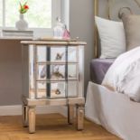 Mirrored 3 Drawer Bedside Table Bring Glamour To Your Bedroom Or Hallway With This 3 Drawer