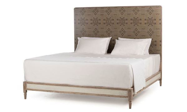 Vitrine Bed UK King ( Mattress Not Supplied Slender Wood Frame King Size Bed With Unique Headboard