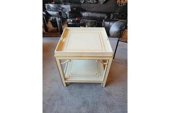 Alexis End Table Neutral With Gilt Lined With Lift Out Square Tray And Undertier 67 x 61cm MSRP £