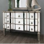 Glamourous 9 Drawer Chest Gold/Mirrored 9 Drawer Dresser Inspired By The Golden Age Of Hollywood,