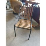 Oak Contemporary Style Solid Metal Structure And Slatted Seat And Back In Reclaimed Oak The