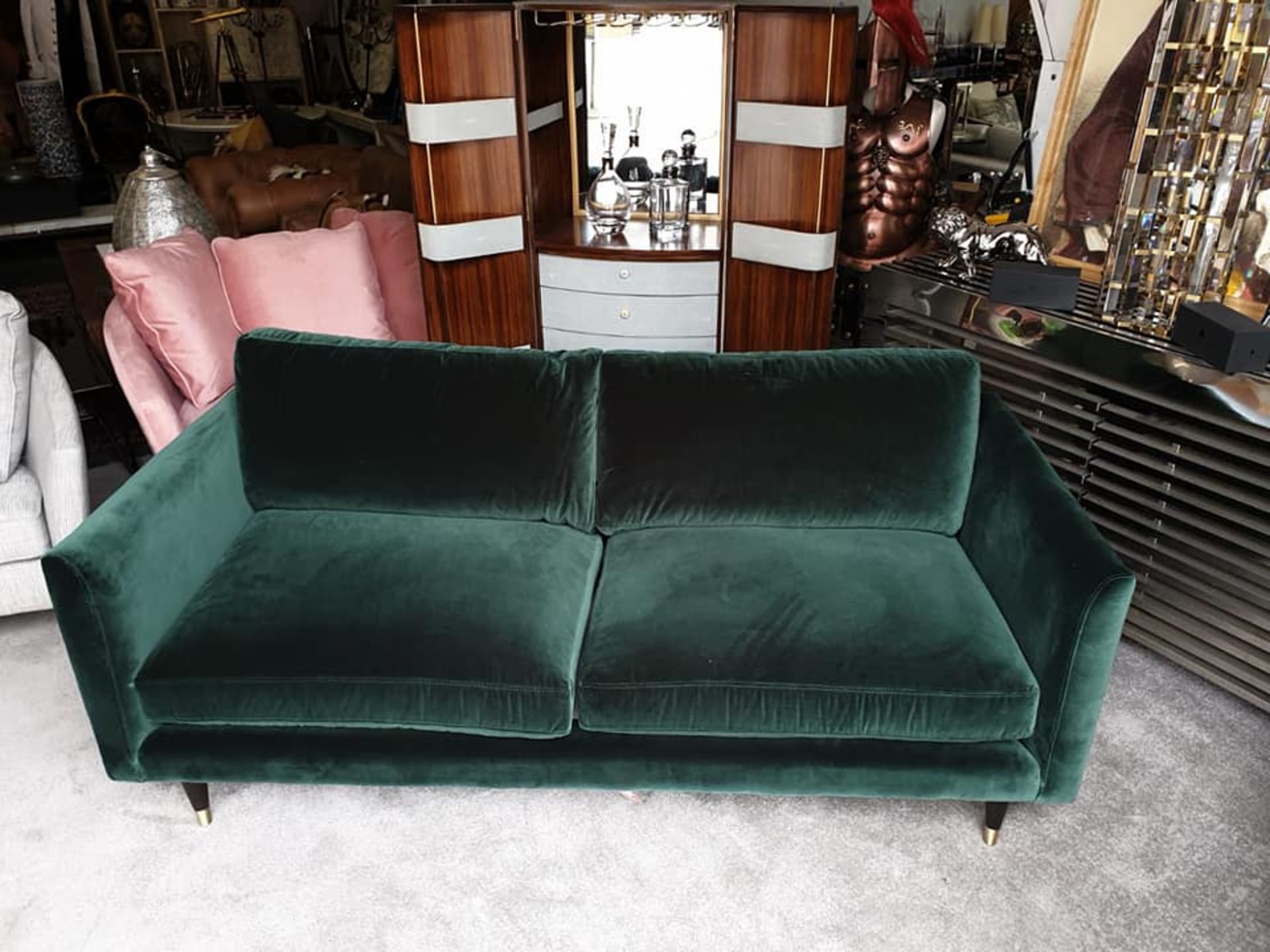 Henry 2 Seater Velvet Sofa - Emerald Green Henry By Christiane Lemieux Is A Contemporary Sofa With